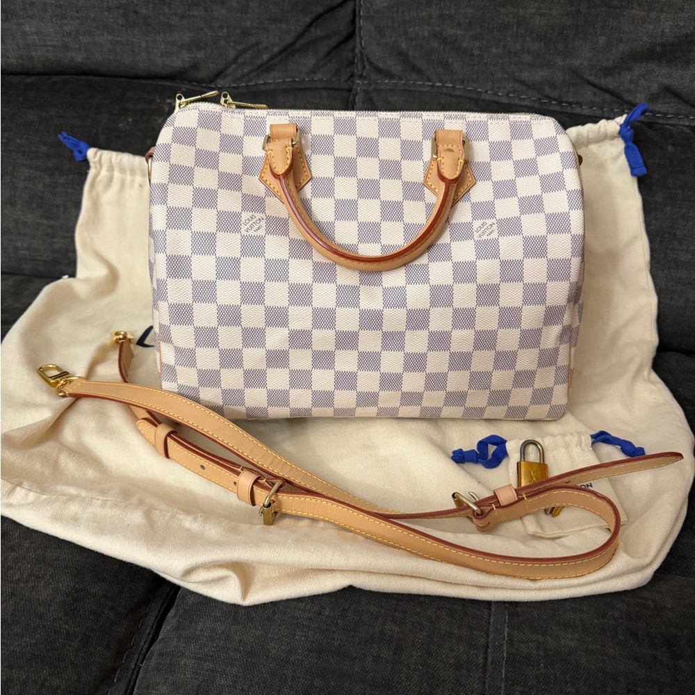 Louis Vuitton speedy 30 bandouliere Damier Azur